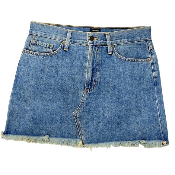 JUST BLACK Women’s Jean Shorts Denim Classic 5 Pocket Frayed Medium Wash Size M - Picture 10 of 11